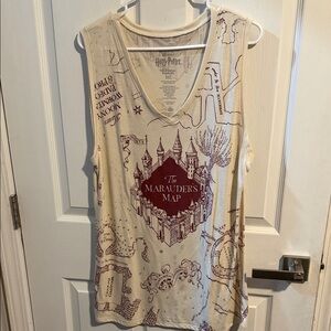 Warner Bros. Harry Potter Cream and Maroon Tank Top